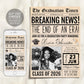 Graduation Vintage Newspaper Invitation Editable Template