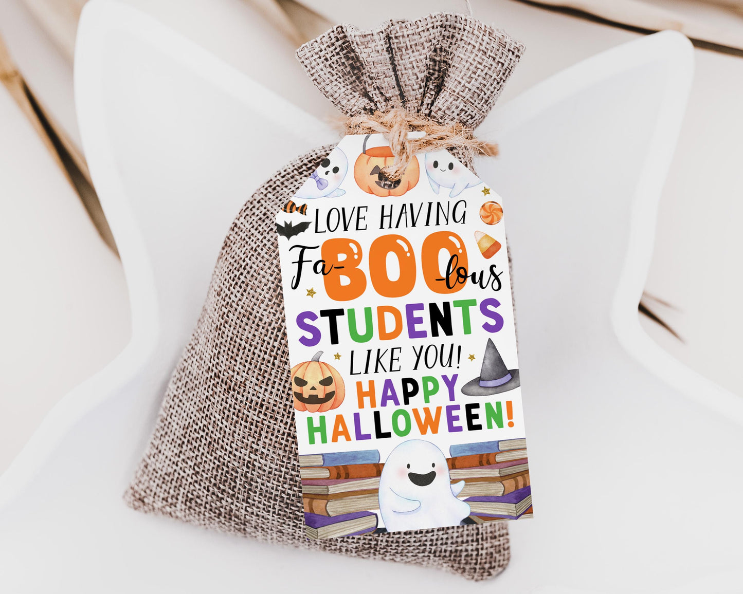 Student Appreciation Halloween Gift Tag Editable Template, Faboolous Students Like You Classroom Appreciation Labels Favor Tag From Teacher