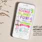 Science Slime Birthday Invitation Editable Template, Girl Scientist Slime Experiment Party Invite, Kids Professor Science Lab Party Evite