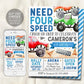 Monster Truck 4th Birthday Invitation Editable Template