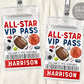 Sports Birthday All Star VIP Pass Editable Template