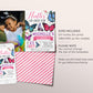 Butterfly Birthday Invitation With Photo Editable Template, Girl Flutter On Over Party Invite, Kids Floral Butterflies Garden Nature Evite