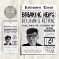Retirement Newspaper Invitation Editable Template