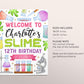Science Slime Birthday Welcome Sign Editable Template, Girl Scientist Slime Experiment Party Poster, Kids Professor Science Lab Scientific
