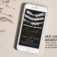 In My Twenties Era Invitation With Photo Editable Template, Friendship Bracelet Party Invite, 20th Birthday Girl Eras Music Black Gold Evite