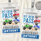 Monster Truck Pit Crew Birthday VIP Pass Editable Template