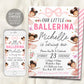 Ballerina Birthday Invitation Editable Template