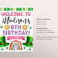 St Patrick's Day Birthday Welcome Sign Editable Template, Girl Rainbow Shamrock Birthday Party Poster, St Patty's Day Lucky Charm Irish Sign