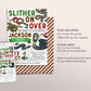 Snake Birthday Invitation Editable Template, Boy Slither On Over Reptile Show Nature Theme Party Invite, Kids Snakes And Cake Outdoor Evite