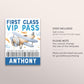 Airplane Birthday VIP Pass Editable Template, Boy Aviation Plane Party All Access Pass, Flight Crew Guest Name Tag Insert ID Badge Lanyard