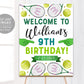 Tennis Birthday Welcome Sign Editable Template