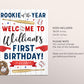 Baseball Birthday Welcome Sign Editable Template, Rookie Of The Year First Birthday Poster, Baseball Sports It's Game Time All Star Poster