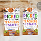 Teacher Halloween Gift Tag Editable Template