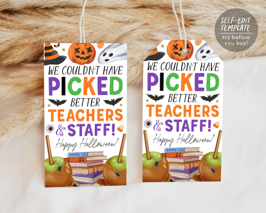 Teacher Halloween Gift Tag Editable Template