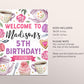 Tea Party Birthday Welcome Sign Editable Template, Let's Par-Tea High Tea Garden Party Poster, Blush Floral Whimsical Afternoon Tea Decor