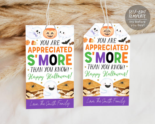 Halloween Smore Tag Editable Template