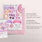 Donut Pool Party Joint Siblings Birthday Invitation Editable Template, Girls Sisters Twins Dunk and Donuts Invite, Summer Swimming Evite