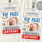 Circus Birthday All Star VIP Pass Editable Template