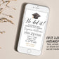 Graduation Invitation Editable Template, He did it Graduation Announcement Party Invite for Him, Minimalist Grad College High School Evite