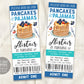 Pancakes and Pajamas Birthday Ticket Invitation Editable Template