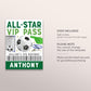 Soccer Birthday All Star VIP Pass Editable Template, Football Sports Party All Access Pass, Guests Name Tag Insert ID Badge Team Lanyard