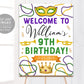 Mardi Gras Birthday Welcome Sign Editable Template