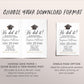 Graduation Invitation Editable Template, He did it Graduation Announcement Party Invite for Him, Minimalist Grad College High School Evite