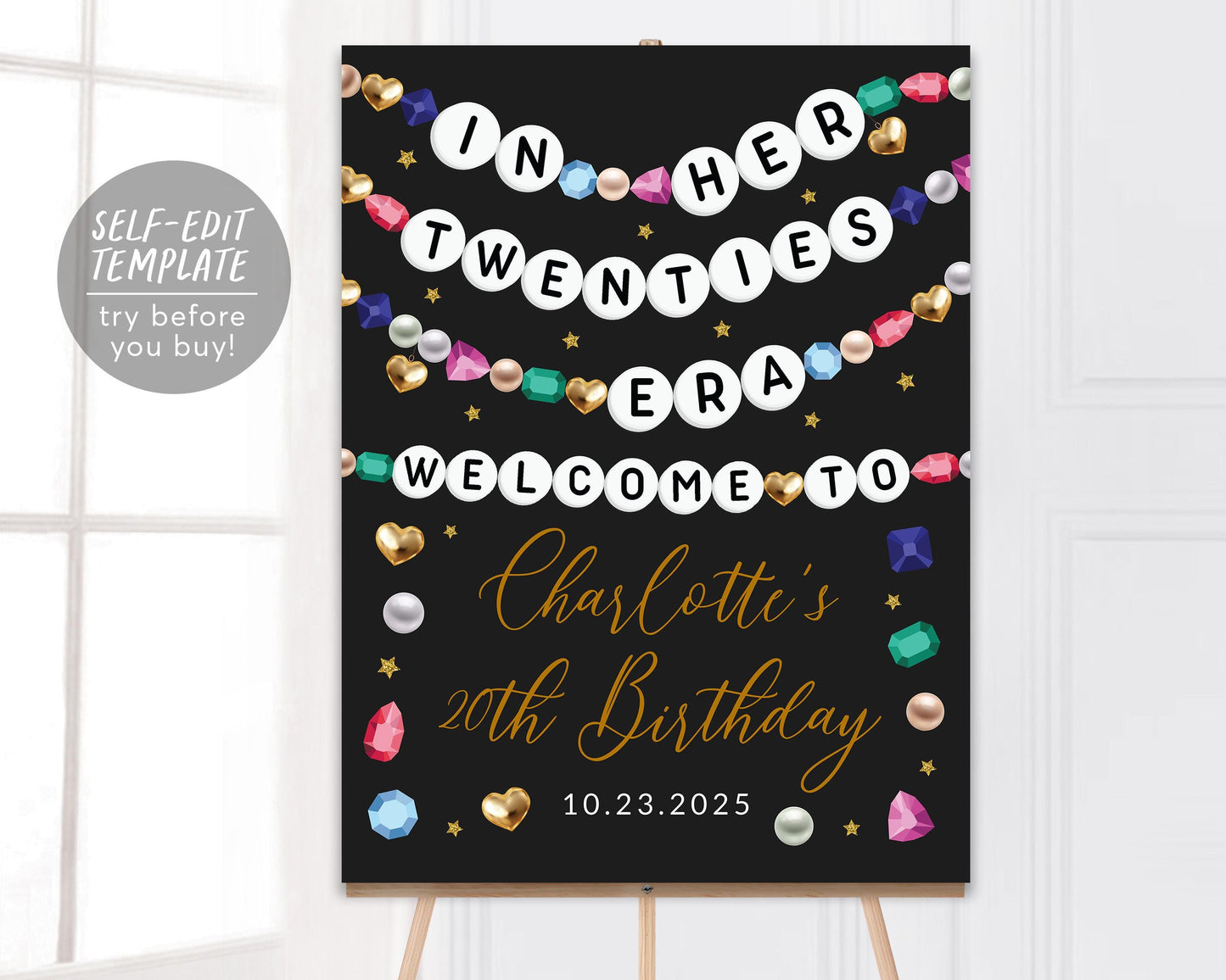 In My Twenties Era Welcome Sign Editable Template
