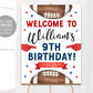 Football Birthday Welcome Sign Editable Template