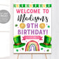 St Patrick&#39;s Day Birthday Welcome Sign Editable Template