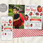 Ladybug Birthday Invitation With Photo Editable Template