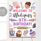 Baking Birthday Party Welcome Sign Editable Template