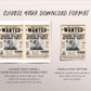 Retirement Wanted Poster Invitation Editable Template, Retire Western Surprise Party Any Job Newspaper Invite, Career Farewell Card Evite