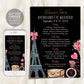 Paris Bachelorette Itinerary And Invitation Editable Template, Paris Travel Planner Invite France Girls Night Out Weekend Schedule Hen Party