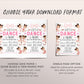 Ballerina Birthday Invitation Editable Template, Let's Dance And Twirl Invite, Kids Ballet Pink Tutu Black Ballerina Dance Floral Bow Evite