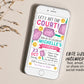 Pickleball Birthday Invitation With Photo Editable Template, Girl Lets Hit the Court Theme Party Invite, Sports Pickleball Theme Evite