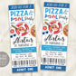 Pizza Pool Party Birthday Ticket Invitation Editable Template