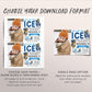 Ice Skating Birthday Invitation With Photo Editable Template, Boy Ice Hockey Skating Party Invite, Let's Hit The Ice Sports Skate Rink Evite