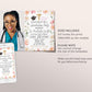Doctor Graduation Invitation With Photo Editable Template, Floral Medical School Grad Announcement Party Invite for Her, Physician MD DR