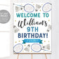 Badminton Birthday Welcome Sign Editable Template