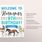 Horse Birthday Welcome Sign Editable Template, Boy Cowboy Horse Equestrian Birthday Party Poster, Kids Saddle Up Farm Country Ranch Poster