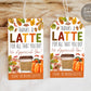 Fall Thanks a Latte Gift Tag Editable Template