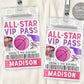 Basketball Birthday All Star VIP Pass Editable Template