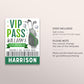 Golf Birthday All Star VIP Pass Editable Template, Golfer's Golfing Party All Access Pass, Crew Pass Guests Name Tag ID Badge Lanyard Sports