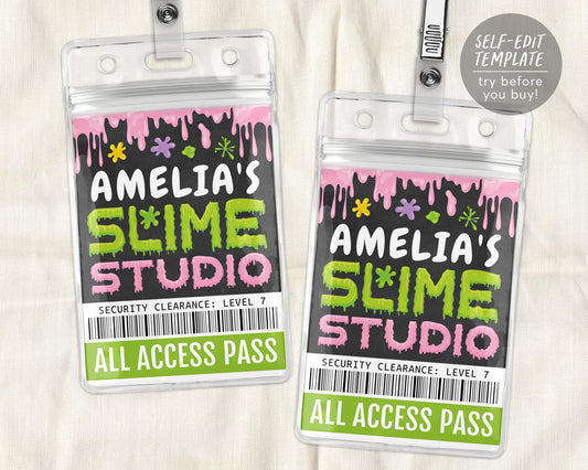 Slime Studio VIP Pass Editable Template