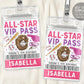 Baseball Birthday All Star VIP Pass Editable Template