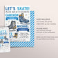 Ice Skating Joint Siblings Birthday Invitation Editable Template, Brothers Ice Hockey Skating Party Invite, Sports Let's Skate Rink Evite
