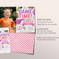 All Star Sports Birthday Invitation With Photo Editable Template, Girl It's Game Time Sports Party Invite Baseball Football Basketball Evite