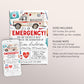 Paramedic EMT Graduation Invitation Editable Template, EMT Certification Grad Announcement Party Invite, Emergency Medical Technician Evite