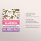 Dinosaur Party ID Badge VIP Pass Editable Template, Girl Paleontologist Dig Site All Access Pass, Fossil Dino Bones Jurassic T-Rex Party